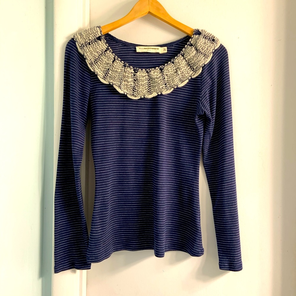 Pilcro and the Letterpress Crochet Neck Top Size Small